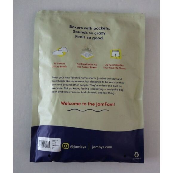 Jambys Unisex Sz Small Cabernet/Red Soft Breathable Boxer Shorts w/Pockets - Picture 7 of 8